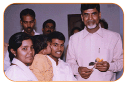 Mr N Bitra & Mrs N.P.Bitra & Bill Bitra with Ex. Chief Minister Of Andhra Pradesh, January 1st' 2003, On the occasion of New Year Greeting Wishes.