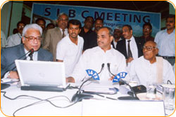 Mr. BITRA, M.D, BITRA NET PVT LTD., with Hon'ble. Chief Minister Dr. Y.S. Raja Sekhara Reddy
SLBC Website Opening At Jubilee Hall - www.slbc.in